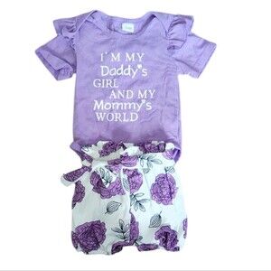 Baby Girl Purple 2 Piece Set Size 3-6 months